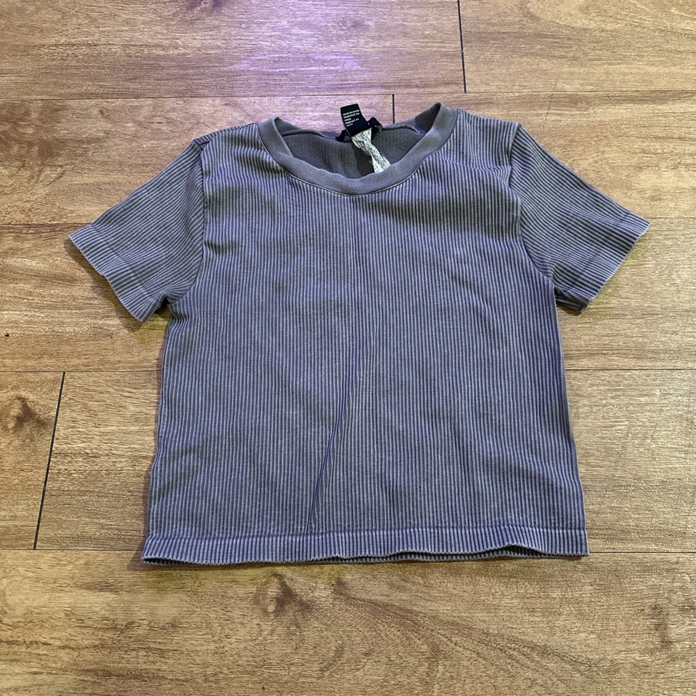 Forever 21 Ribbed Gray Crop Top